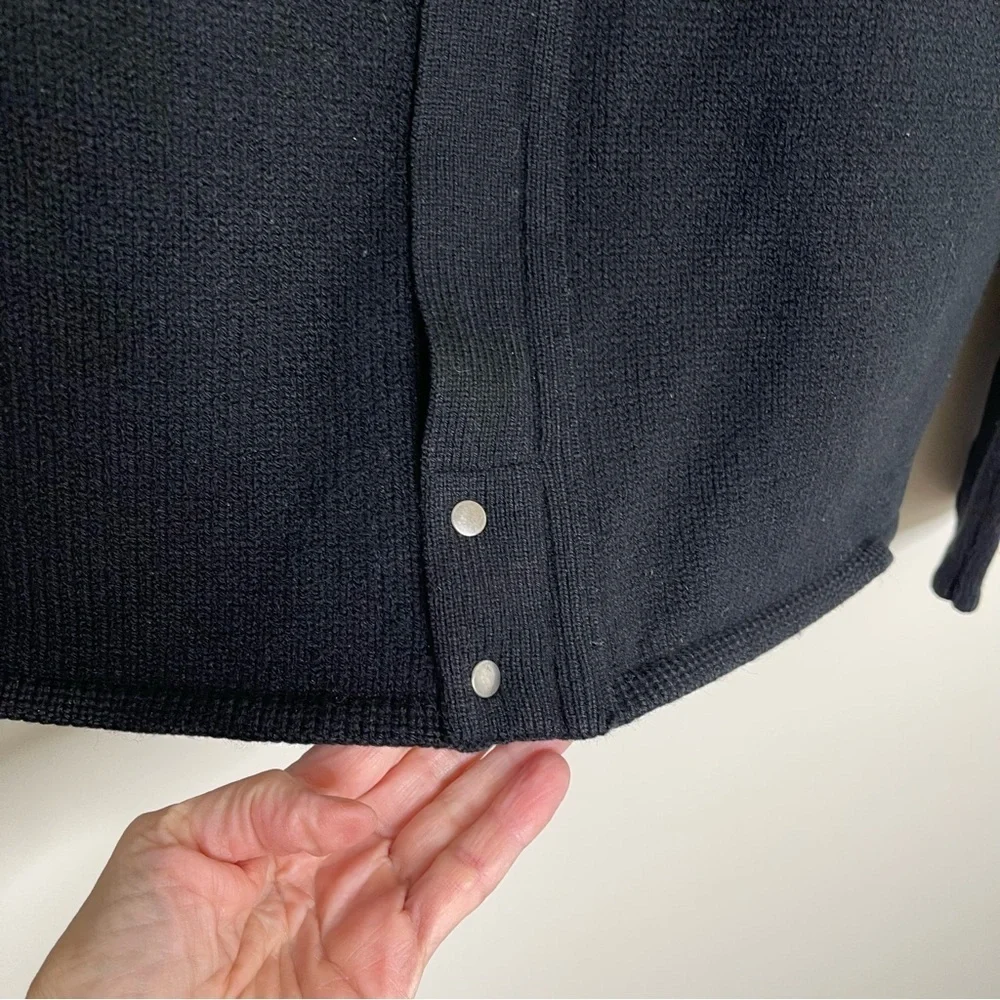 Polo Sport Ralph Lauren Black Heavy Cashmere Zip Cardigan Sweater Jacket Medium